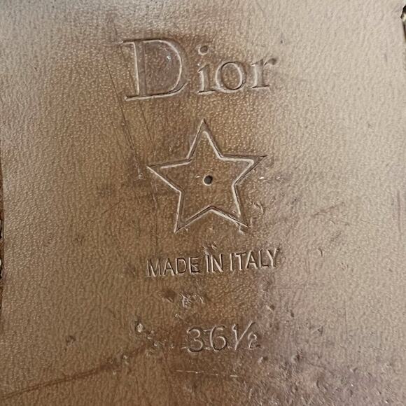 Christian Dior Diorevolution Turquoise Inlay Logo Leather Sandals 36.5 - Picture 8 of 11